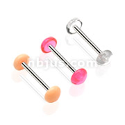 316L surgical Steel Barbells with Acrylic Dome ends