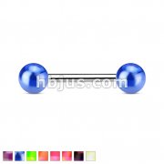 Metallic Coated Acrylic Ball 316L Surgical Steel Barbell 