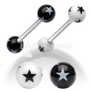 Multi Star Acrylic Balls 316L Surgical Steel Barbell