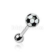 Soccer Ball 316L Surgical Steel Barbell  