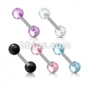 100pcs Acrylic Faceted Disco ball Barbell Mix 
