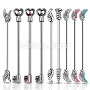 316L Surgical Steel Industrial Barbell 90pc Pack (10 Pcs x 9 Styles)