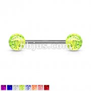 Glitter Acrylic Ball Barbell w/