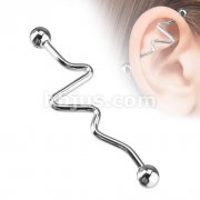 ZigZag Industrial Barbell 316L Surgical Steel 
