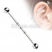 Notched Industrial Barbell 316L Surgical Steel 