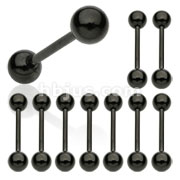10PC Black Titanium Ion Plated Over 316L Surgical Stainless Steel Barbell Package.