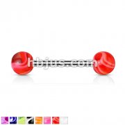 Marble Acrylic Ball 316L Surgical Stainless Steel Barbells with