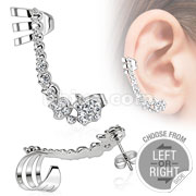 316L Stainless Steel Cartilage Ear Cuff with Pave Gems 