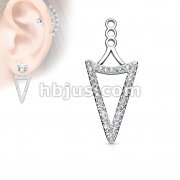 Micro Pave CZ Triangle Earring Jacket / Cartilage Stud Add on Dangle