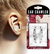 Pair of Crystals Set Antique Finish Flowers lined Prepacked Ear Crawler/Ear Climber