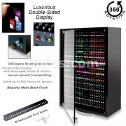Matte Black Double-Sided Rotating Body Jewelry Display With Removable Shelves & Hooks