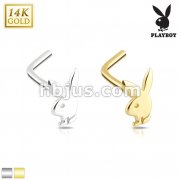 14kt Gold L Bend Playboy Bunny Nose, Ring