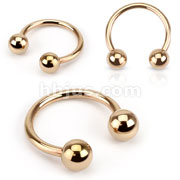 Rose Gold IP Over 316L Surgical Steel Horseshoe Circular Barbell Ring