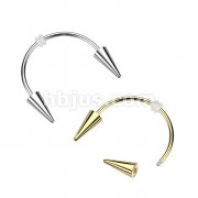 316L Surgical Stainless Steel Smiley Vampire Fangs Horseshoe Piercing