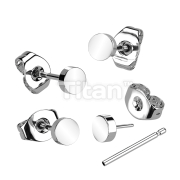 1pc Implant Grade Titanium Threadless Earring Studs with Round Top