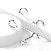 Implant Grade Titanium Threadless Push in Nose Screw Rings with Heart Top