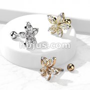 5 Marquise CZ Flower Top 316L Surgical Steel Cartilage, Tragus Barbell Studs