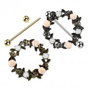 Floral Wreath 316L Surgical Steel Nipple Shield Ring