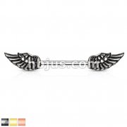Angel Wings 316L Surgical Steel Nipple Barbell Rings