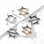 316L Surgical Steel Nipple Rings with Multi Spikes 