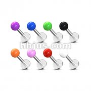 316L Surgical Stainless Steel Monroe/Labret with Acrylic Solid Color Balls 320pc Pack (40pcs x 8 colors)
