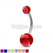 Glitter Acrylic Ball 316L Surgical Stainless Steel Navel Ring