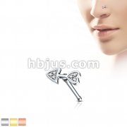 CZ Paved Arrow Heart Top 316L Surgical Steel Nose Bone Stud Rings