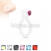 AcrylicFake Nose Ring with CZ