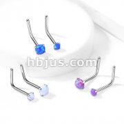Opal Prong set Top 316L Surgical Steel 