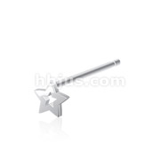 Hollow Star 3mm Bendable Nose Ring 20GA .925 Sterling Silver 