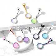 Illuminating Stone Double Set All 316L Surgical Steel Belly Button Navel Rings
