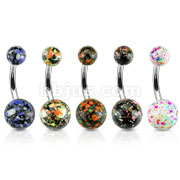 50pcs Assorted Mix of Splatter Ball 316L Surgical Steel Navel Ring Pack