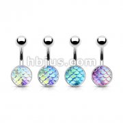 80 Pcs Metalic Finish Fish Scale  316L Surgical Steel Belly Button Navel Rings Bulk Pack (20 Pcs x 4 Colors)