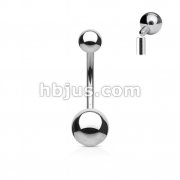 Internally Threaded Top Ball 316L Surgical Steel Belly Button Rings