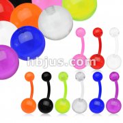 Flexible Navel Ring With  Acrylic ball 360pc Pack (40pcs x 9 colors) 
