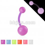 Bio Flex Navel Rings with Color Glow in the Dark Balls