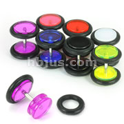 140 Pcs 16gauge Transparent UV Acrylic Fake/Cheater Plug with O-rings Bulk Pack (20 pcs x 7 Colors)
