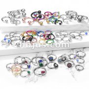 Starter Pack 424pcs 316L Surgical Steel Horseshoe/Captive Bead Rings Pre Assorted Best Sellers