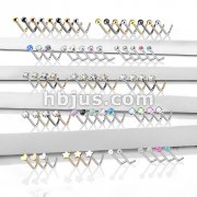 Starter Pack 198 Pcs 316L Surgical Steel L Bend Nose Stud Rings Pre Assorted Best Sellers