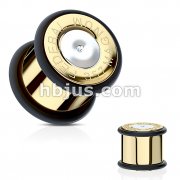 Bullet Gold IP 316L Surgical Steel Plug with O-rings (6 sizes x 10 pcs)