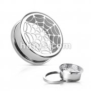 Hollow Spider-Web Screw Fit Tunnel 316L Surgical Steel 