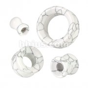 White Turquoise Double Flare Stone Tunnel