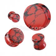 Red Black Turquoise Double Flare Plug