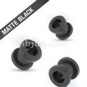 Small Sizes of 316L Surgical Steel Solid Matte Black Double Flared Screw-Fit Tunnel 70pc Pack (10pc x 7sizes, 8GA ~ 15/16