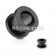 316L Surgical Steel Solid Matte Black Double Flared Screw-Fit Tunnel