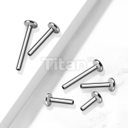 10pc Pack Implant Grade Titanium Internally Threaded Labret, Flat Back Stud Pins