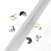 10 Pc Pack Implant Grade Titanium Internally Threaded Flat Crescent Moon Top Parts