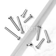 Implant Grade Titanium Threadless Push In Labret, Flat Back Stud Pins