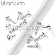 Implant Grade Titanium Threadless Push In Labret, 4mm BaseFlat Back Stud Pins