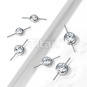 Implant Grade Titanium Threadless Push In Bezel Set CZ Connector